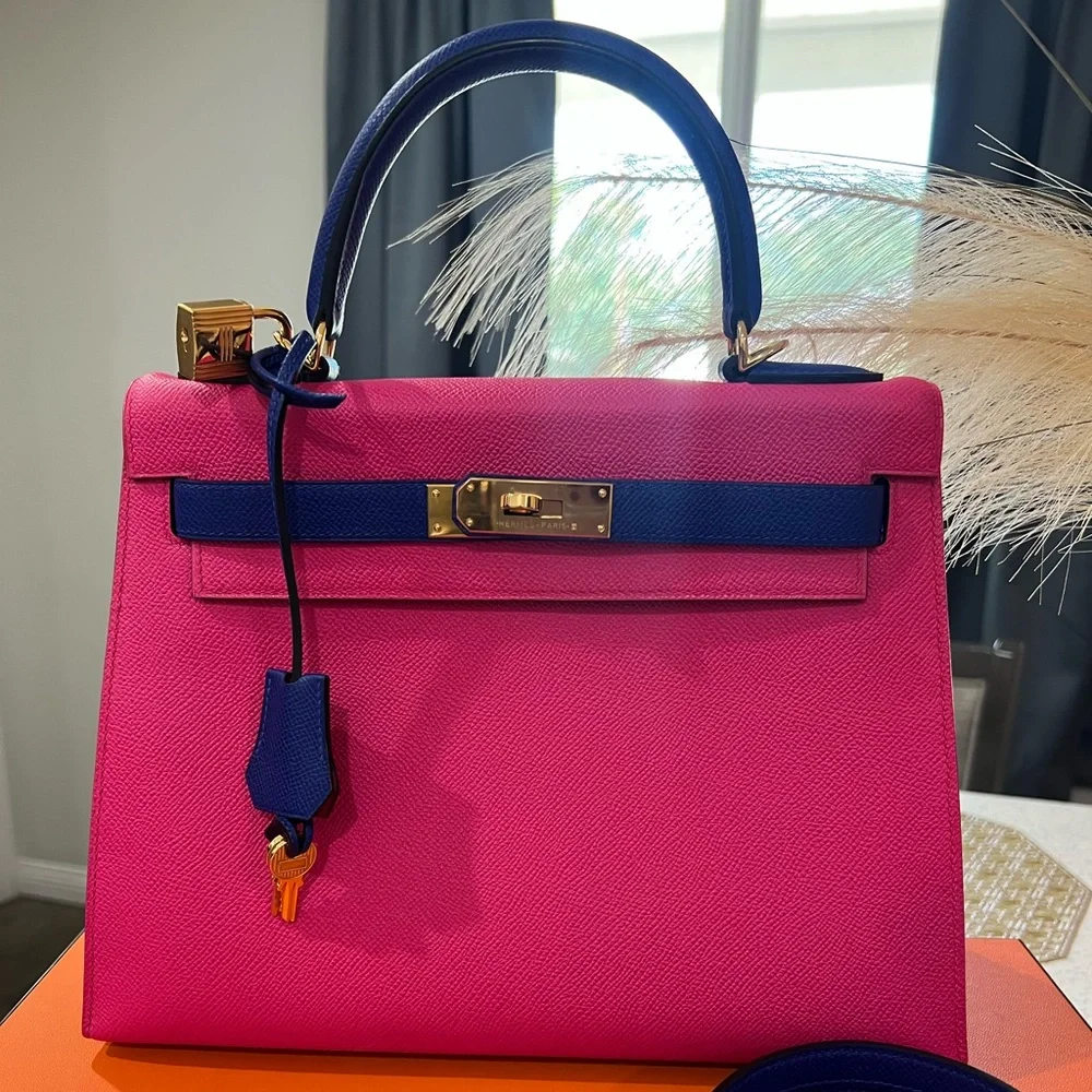 🏆💐HOST PICK💐🏆🩷💙Hermès Kelly 28 Epsom Leather Bag With Gold Hardware🩷💙 - Picture 4 of 17